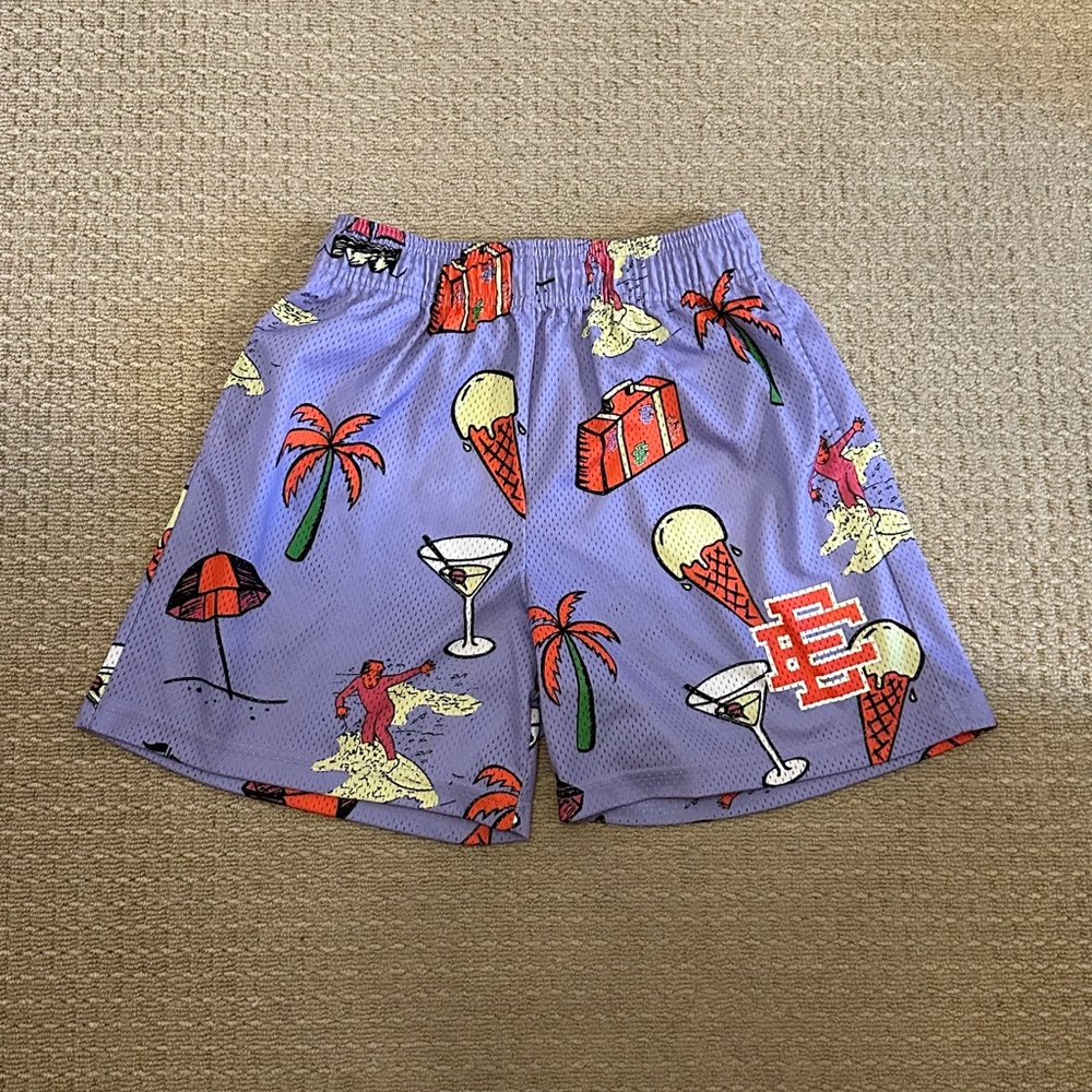 Eric Emanuel purple mesh basketball shorts size M